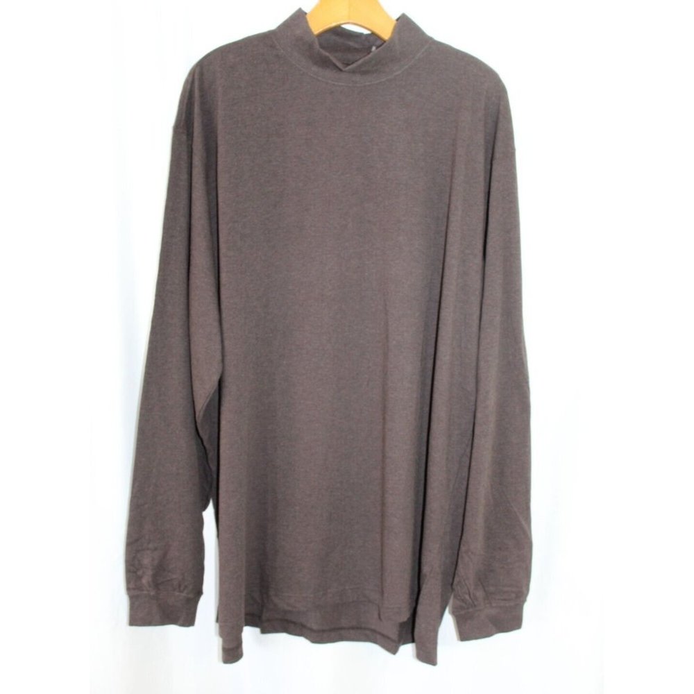 NWT Turtleson‎ Mens Brown Mock Neck Long Sleeve Cotton Pullover XXL